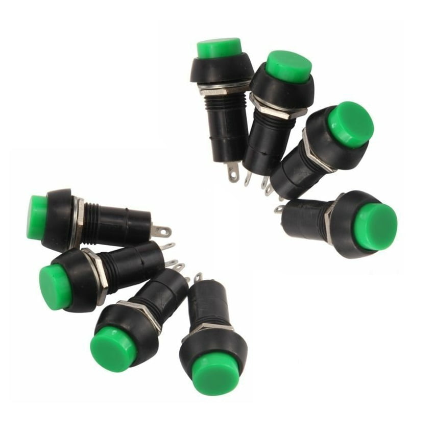 10x Green Push Button Self-Locking ON/OFF SPST Switch 12V 1.5A 125V/3A 250V AC