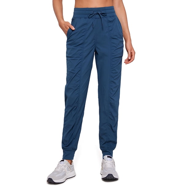 Pantalones CRZ YOGA Joggers para Mujer 72 cm Livianos con Bolsillos Azul Marino XL