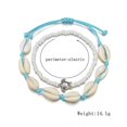 thumbnail image 2 of Tobilleras bohemias con diseño de conchas, estrellas de mar y tortugas, con cuentas, ajustables para playa y verano, para mujeres y niñas (blanco), 2 of 5