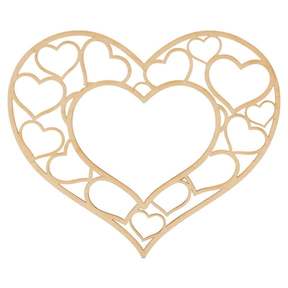 Blank Heart Frame Wood Cutouts 6-inch, 1/8 inch Thick, Pack of 25 Small Wooden Hearts for Crafts & Valentines Decor, by Woodpeckers