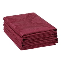 Unique Bargains 6 Pack Polyester Napkins Printed Floral Napkins for Party and Christmas Wine Red
