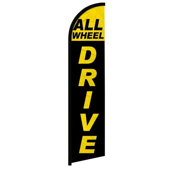 All Wheel Drive (Black & Yellow) Windless Banner