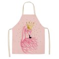 thumbnail image 1 of Delantal con estampado de pájaros y coronas, baberos de cocina impermeables de lino para chefs adultos Tmvgtek Para estrenar, 1 of 8