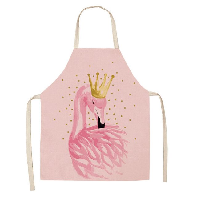 Delantal con estampado de pájaros y coronas, baberos de cocina impermeables de lino para chefs adultos Tmvgtek Para estrenar