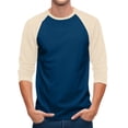 thumbnail image 6 of Men's Casual 3/4 Sleeve Baseball Tshirt Raglan Jersey Shirt Dark Blue S, 6 of 7