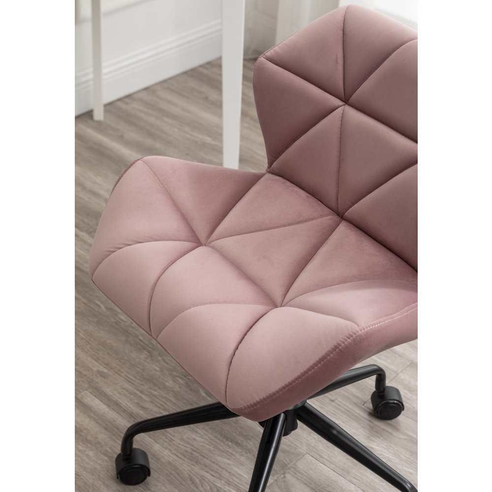 Eldon Diamond Tufted Adjustable Swivel Office Chair in Mauve