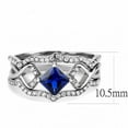 thumbnail image 2 of Luxe Jewelry Designs Women's Stainless Steel Ring with Square Shaped Synthetic London Blue Spinel -, 2 of 4
