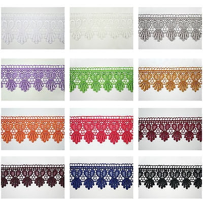 1.75" White Black Ivory Brown Red 13 Colors Venice Lace Trim Guipure By Yardage