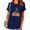Navy Blue, variant on UNISHE Black Cat Pumpkin Halloween Graphic Tee Women's Short Sleeve Crew Neck Top