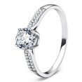 thumbnail image 1 of Alamode TS080-7 Women Rhodium 925 Sterling Silver Ring with AAA Grade CZ in Clear - Size 7, 1 of 1