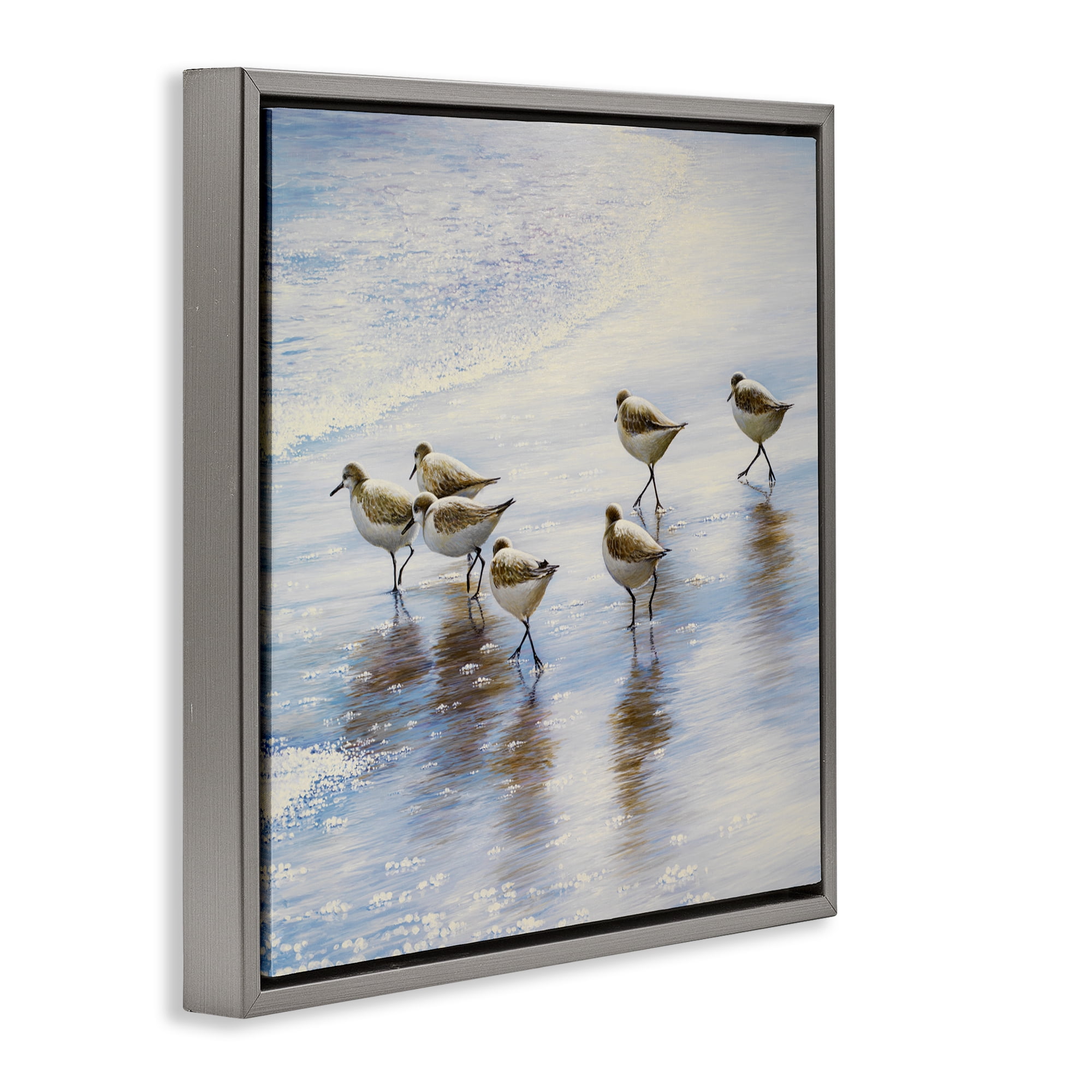 Stupell Industries Sand Dancers on Shore Gray Framed Floater Canvas Wall Art, design by Bruce Nawrocke
