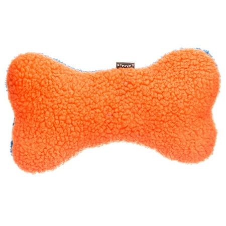 Fleece Squeaky Toy - Rascals Fleece Bone Dog Toy - Blue & Orange 12\