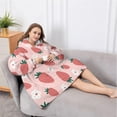 thumbnail image 5 of Oversized Wearable Blanket Hoodie,Strawberry Plants Fruit Flowe Sherpa Blanket Hoodie with Super Pockets,Super Warm Fuzzy Pullover for Women & Men, 5 of 6