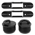 thumbnail image 1 of Juego de 4 Tapones Universales para Orificios de Drenaje de Barco Marino Baoblaze con Soporte de Clip de Kayak Negro, 1 of 8