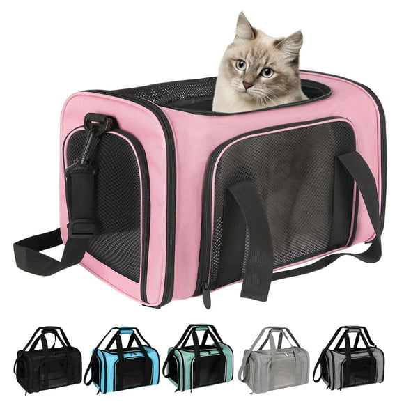Top Tasta Transportín para perros y gatos, transportador para mascotas para gatos pequeños, medianos y grandes, transportador para perros con lados suaves, transportador para perros pequeños, portátil
