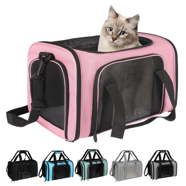 Top Tasta Transportín para perros y gatos, transportador para mascotas para gatos pequeños, medianos y grandes, transportador para perros con lados suaves, transportador para perros pequeños, portátil