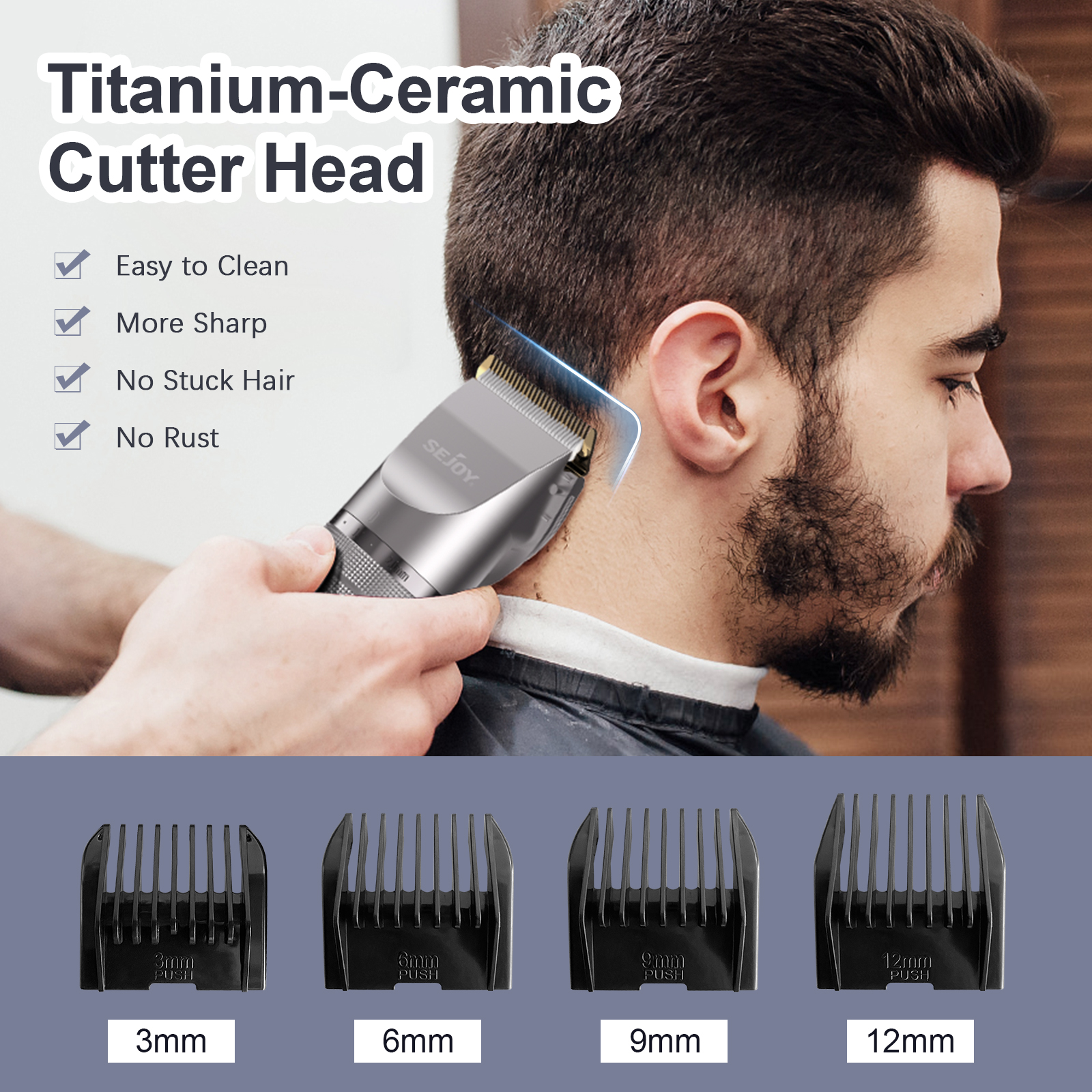Sejoy Hair Clippers for Men, Cordless Barber Grooming Set Professional Hair  Cutting Kit,Rechargeable Home Haircut