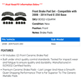 thumbnail image 2 of Front Brake Pad Set - Compatible with 2008 - 2014 Ford E-250 Base 2009 2010 2011 2012 2013, 2 of 2