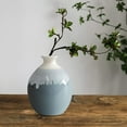 thumbnail image 4 of Ceramic Flower Vase, Blue Ceramic Vase Set of 3, Small Decorative Vase, Unique Glazed Design Vases, Modern Flower Vase for Home Decor, Centerpieces, Living Room, Kitchen, Wedding, 4 of 6