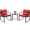 Red, variant on Vineego 3 Pieces Patio Conversation Sets Outdoor Rocking Chair PE Rattan Bistro Rocker with Coffee Table, White