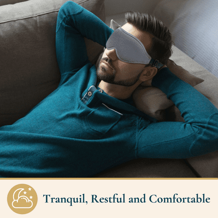 ComfiTime 3D Sleep Mask - 100% Blackout Eye Mask for Sleeping, Eye Covers for Men and Women, Contour Blindfold with Nose Baffle, Soft & Lightweight, Latex-Free
