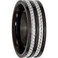 thumbnail image 4 of Stainless Steel 8mm Black IP-Plated Grey Carbon Fiber Polished Band, Available in Multiple Sizes, 4 of 9
