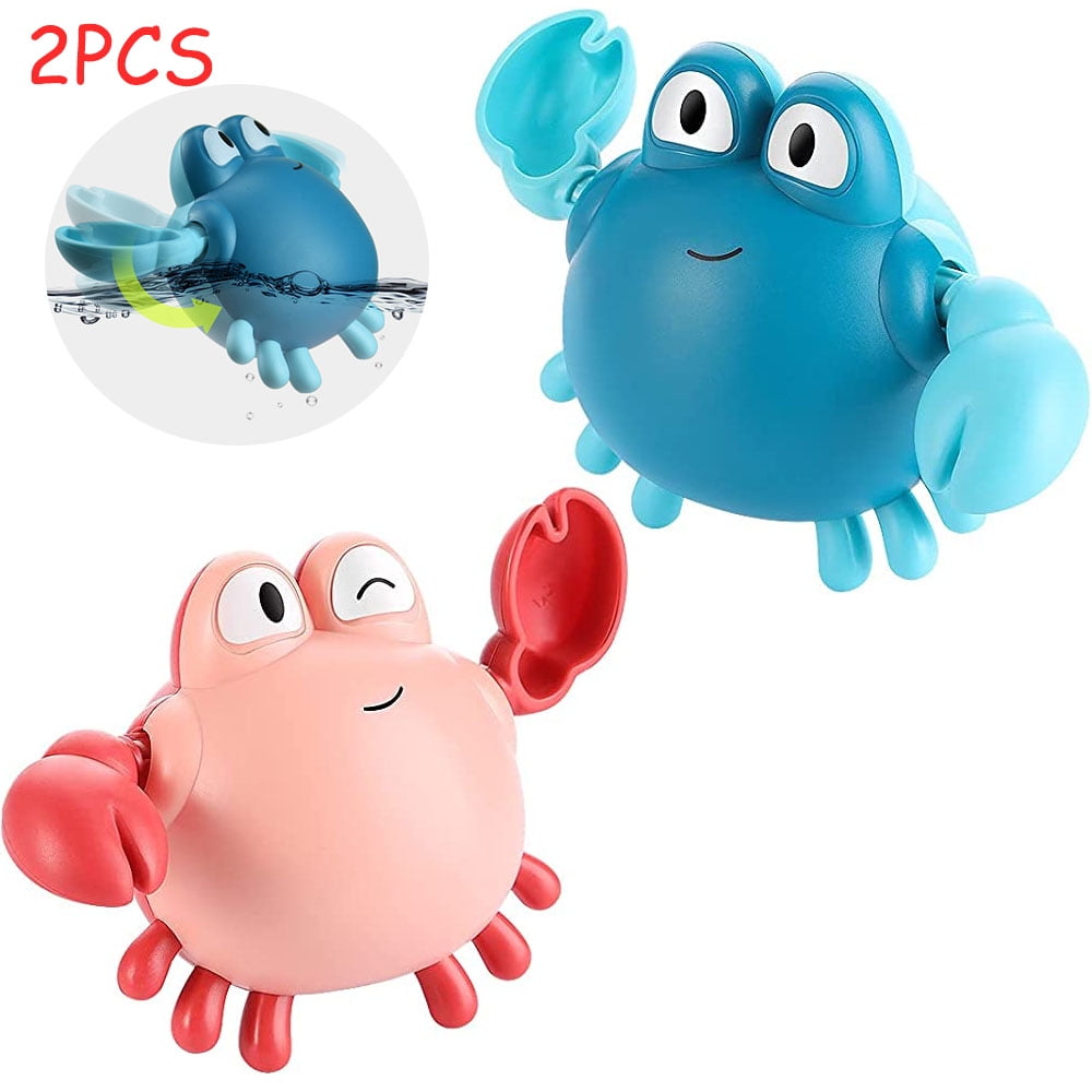 Dsseng 2pieces Crab Bath Toy Wind-up Swimming Crab Floating Bathtub 