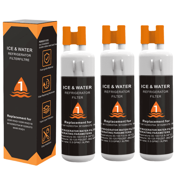 EDR1RXD1 Water Filter Replacement Compatible with W10295370A,Filter 1,WHR1RXD1,EDR1RXD1B,46-9081,46-9930,P8RFWB2L,P4RFWB,3 Pack