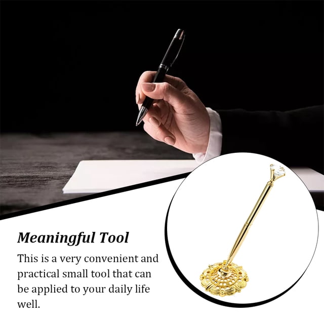 Ballpoint Pens Wedding Decoration Ball Pen Attached To Desk Signature Prop Multicolor Writing Tool for Bank Using Accessory Big Jewel/Gold