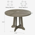 thumbnail image 6 of Studyset 47" Round Dining Table for 4-6 People Large Circle Dining Room Table Rustic Round Kitchen Table Farmhouse Dinner Table Circle Kitchen Table for Kitchen Dining Room Apartment Grey (Table Only), 6 of 7