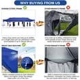 thumbnail image 3 of COBIZI 10x30 Pop Up Canopy Tent with 8 Sidewalls, Heavy Duty Waterproof UPF 50+ Commercial Instant Gazebo, Ez Setup for Party, Wedding & Trade Show, Includes Roller Bag, Dark Blue, 3 of 8