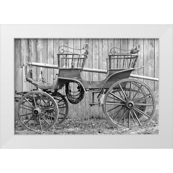 The Yellowstone Collection 14x11 White Modern Wood Framed Museum Art Print Titled - Vintage Carriage