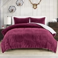 thumbnail image 2 of Collections Etc Arrow Knit Sherpa 3-Piece Solid Comforter Set, 2 of 3