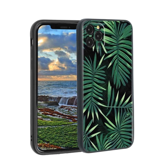 Compatible with iPhone 11 Pro Max Phone Case, Tropical-Leaves-1-3 Case Men Women, Flexible Silicone Shockproof Case for iPhone 11 Pro Max