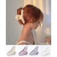 thumbnail image 6 of VinBee 4 PACK Large Hair Claw Clips Plush Hair Catch Barrette Jaw Clamp for Women Half Bun Hairpins for Thick Hair (4.7 inch), 6 of 9