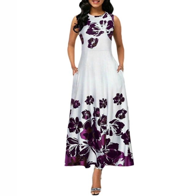 Ketyyh-chn99 Robes pour Femmes Grande Taille Robe Maxi Manche à Volants Jupe Évasée à Étages Mini Robe Blanc,G