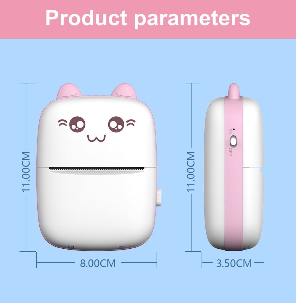 Portable Thermal Printer Wireless Printing Paper Photo Inkless Printer APP controlled Lable Printer, 57mm