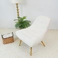thumbnail image 2 of Eden Mid Century Furniture Style Comfortable Cream Fabric Boucle Lounge Chair, 2 of 3