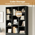thumbnail image 3 of IRONCK 71" Tall Bookcase with Storage Drawers & Doors,  11 Cubes 4-Tier Triple Row Bookshelf for Living Room Home Office, Black, 3 of 9