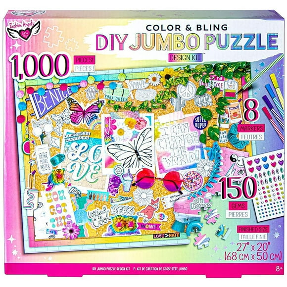 Fashion Angels Color & Bling Jumbo 1000 Piece Jigsaw Puzzle Design Kit