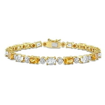 Everly Women's Citrine Topaz Yellow Gold Plated Tennis Bracelet