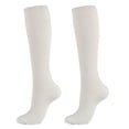 thumbnail image 1 of Bas de Compression pour Course Hommes Femmes Chaussettes de Sport Marathon Chaussettes de Randonnée 20-30mmHg Ajustement Vol Grossesse Varices Enflées QYSZ03-Blanc G-TG, 1 of 6