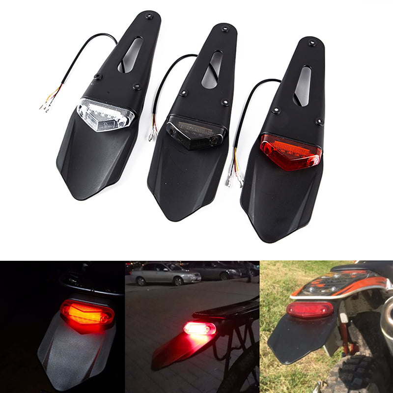 Universal 3 Wire Motorcycle LED Enduro Fender Lamp Stop Brake Light Taillight 
