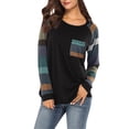thumbnail image 2 of USSUMA Ladies Round Neck Fall Winter Top - Womens Long Sleeve Shirts Basic Tunic Tops Plus Size Graphic Womens Sweatshirts Pullover Graphic Sexy Cold Shoulder Womens Tops Dressy Casual Sexy, 2 of 6