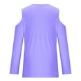 thumbnail image 5 of Going Out Tops for Women Viikei Womens Tops Long Sleeve,Tops for Women Clearance under $10 Fall,Women's Solid Off Shoulder Long Sleeve Pullover Long Sleeve Top Long Sleeve V-Neck Top/Shirt Purple M, 5 of 5