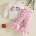 thumbnail image 2 of mgoYE 6-9 Month Girl Clothes Preemie Newborn Baby Girl Clothes Infant Romper Fall Winter Outfits Gifts for Girls Cute Bell Bottoms Pant Sets(Pink,12-18 Months), 2 of 4