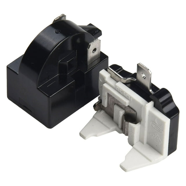 LEFU Pièce de Rechange 2PIN-12OHM+1/3HP PTC Relais de Démarrage de Réfrigérateur 2Pin Refroidisseurs Compresseur Démarreur 12OHM et Protecteur de Surcharge de Réfrigérateur Compatible avec Mini Réfrigérateurs et Glacières