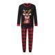 thumbnail image 3 of Conjunto de pijamas familiares a juego: camisetas de manga larga con estampado de renos navideños y pantalones a cuadros (2 piezas). Pijama familiar., 3 of 10