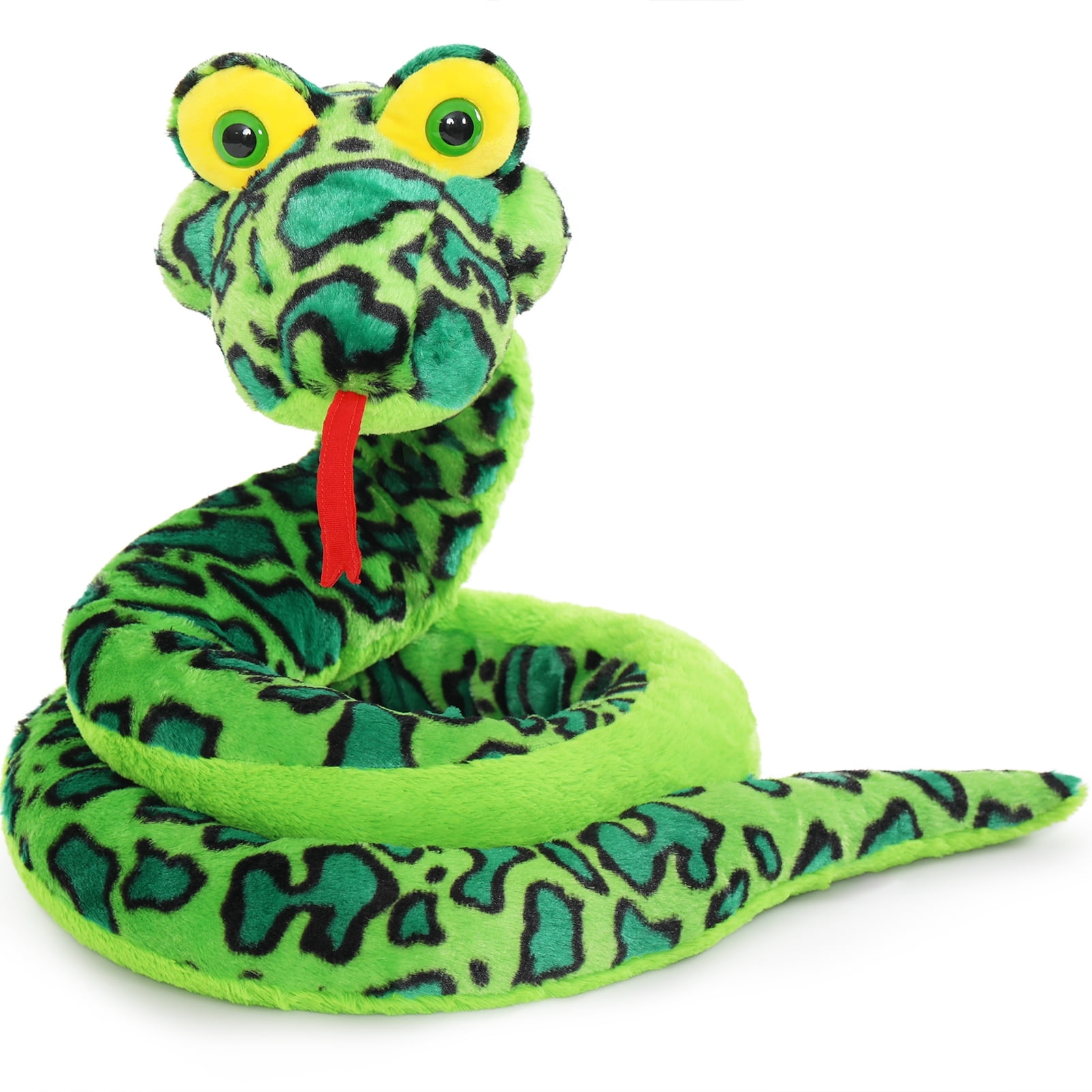 Muiteiur 98'' Giant Snake Stuffed Animal Green Boa Constrictor Snake Plush Toy