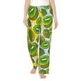 thumbnail image 2 of Goofa Watercolor Kiwi Fruits Summer Printed Soft Pajama Pants for Women, Wide Leg Comfy Casual Lounge Yoga Pants-Small, 2 of 9